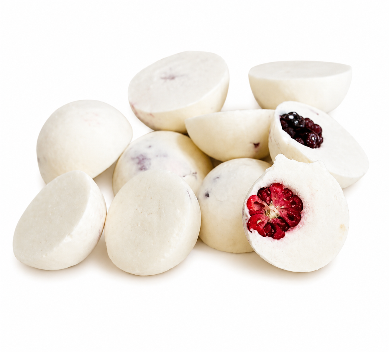 Freeze dry ice cream Vanilla with raspberry without sugar