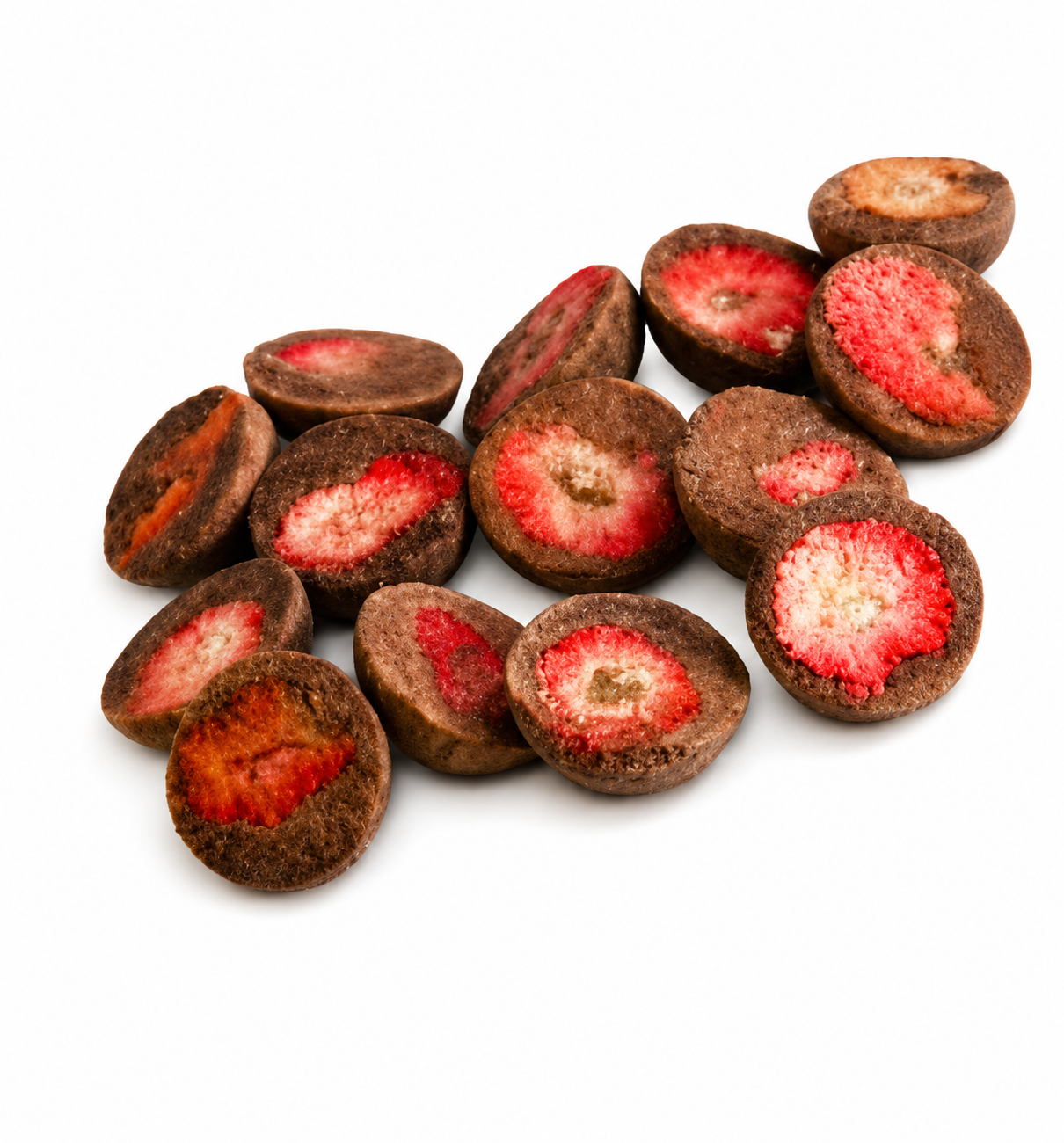 Freeze dry chocolate ice cream with Strawberry ( without Sugar)